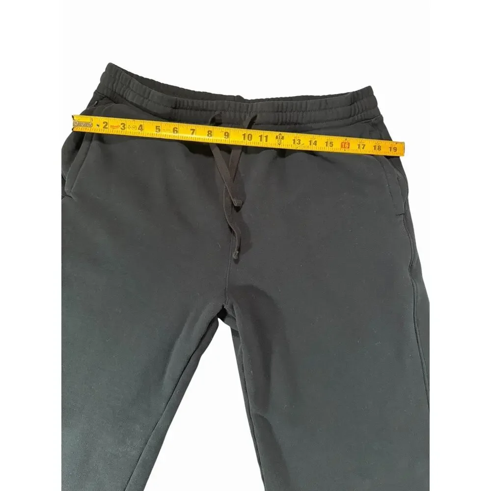 Aéropostale Men's Fleece Lined Sweatpants Size L Black Straight Leg Drawstring